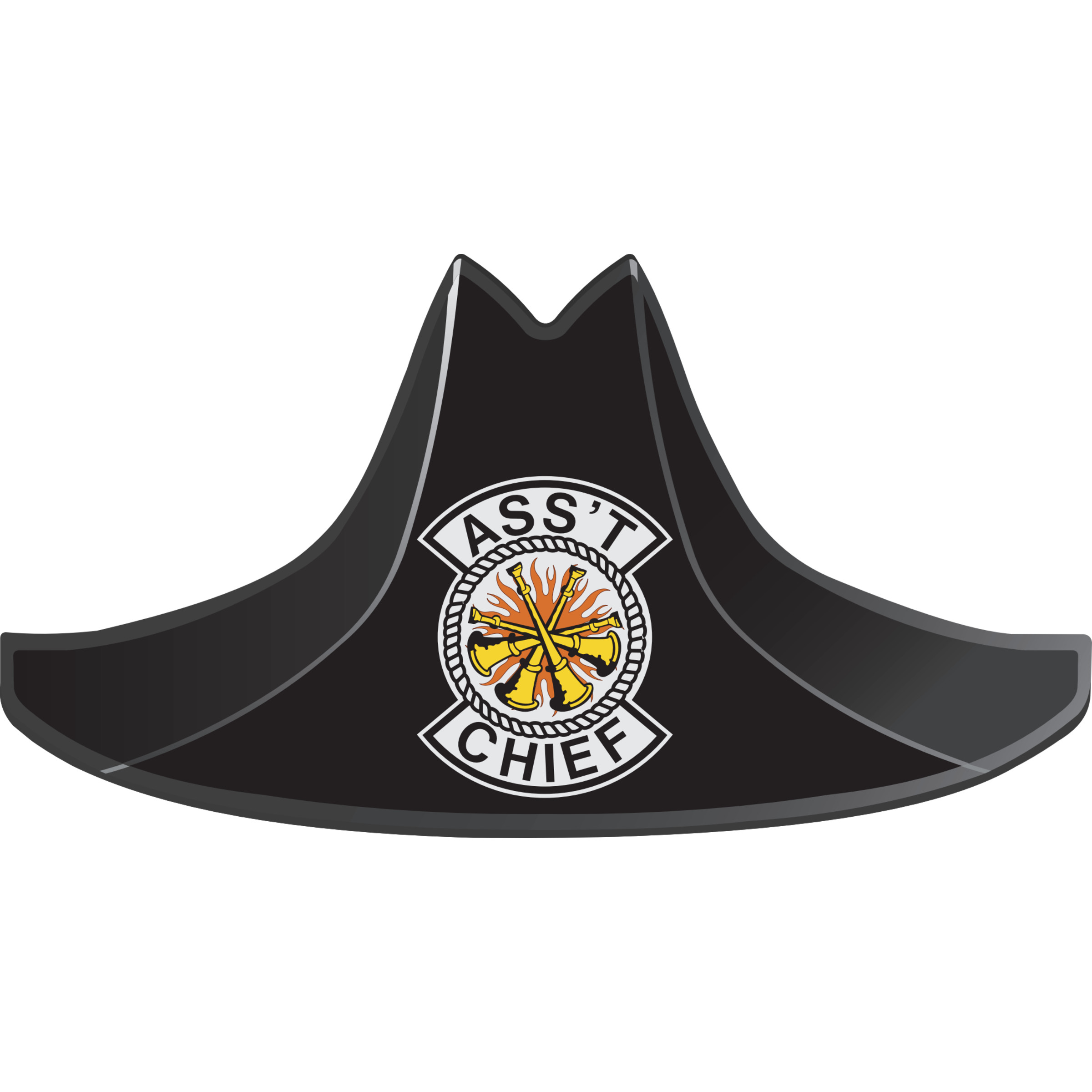 Four Crossed Trumpets w/ Asst. Chief, Black Plate